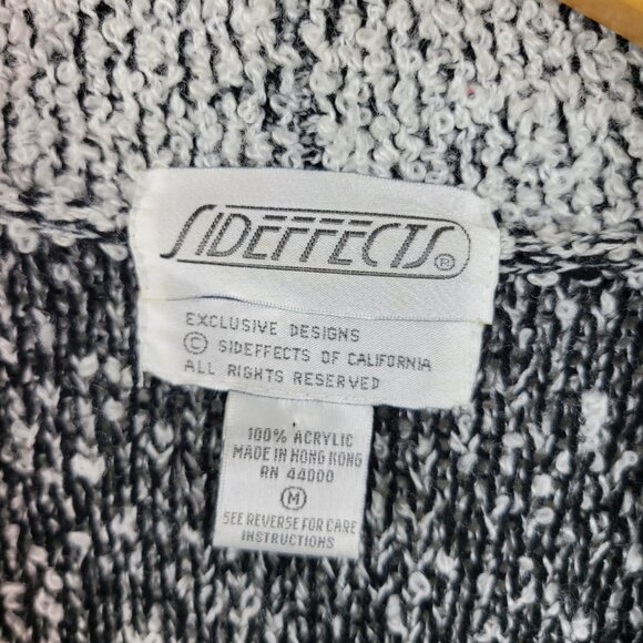 Vintage Cardigan Sweater Jacket Size Medium Oversized 90s Pocket Boucle Grey - Picture 7 of 7